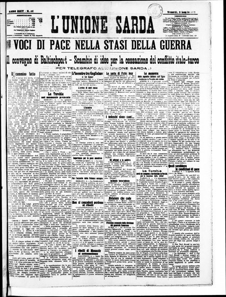 L'unione sarda : giornale settimanale, politico, amministrativo, letterario