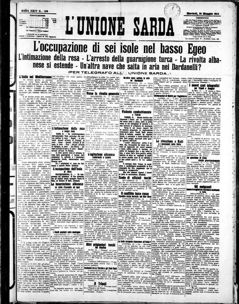 L'unione sarda : giornale settimanale, politico, amministrativo, letterario