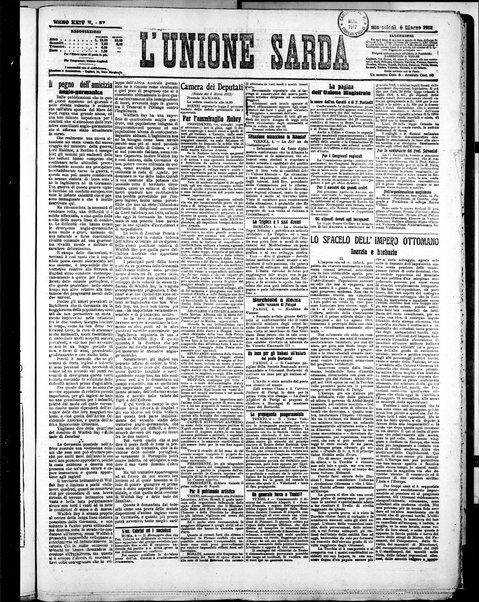 L'unione sarda : giornale settimanale, politico, amministrativo, letterario