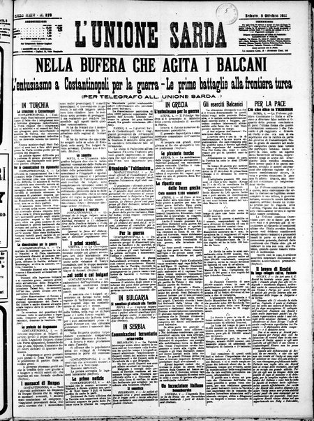 L'unione sarda : giornale settimanale, politico, amministrativo, letterario