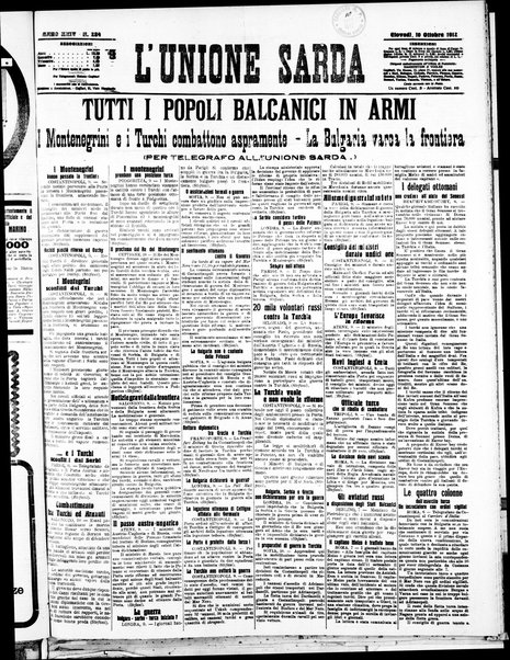 L'unione sarda : giornale settimanale, politico, amministrativo, letterario