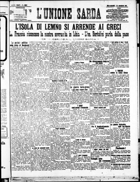 L'unione sarda : giornale settimanale, politico, amministrativo, letterario