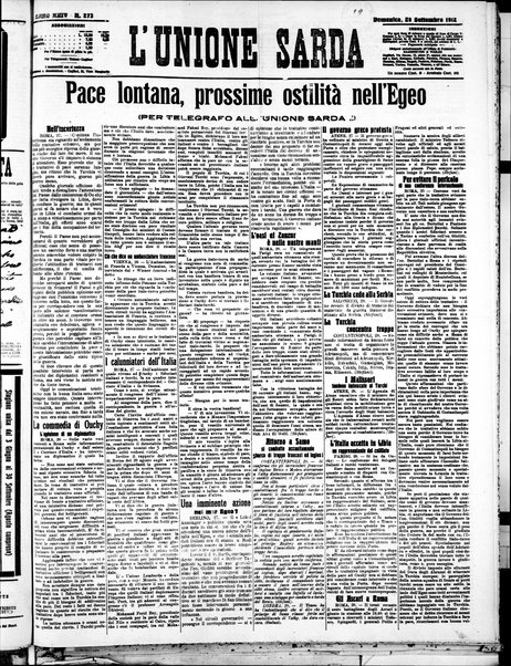 L'unione sarda : giornale settimanale, politico, amministrativo, letterario