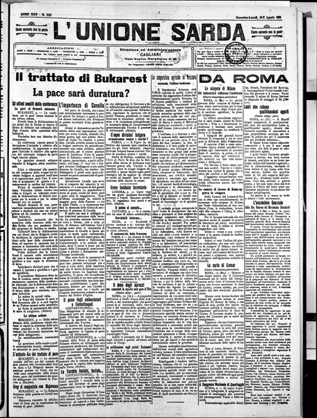 L'unione sarda : giornale settimanale, politico, amministrativo, letterario