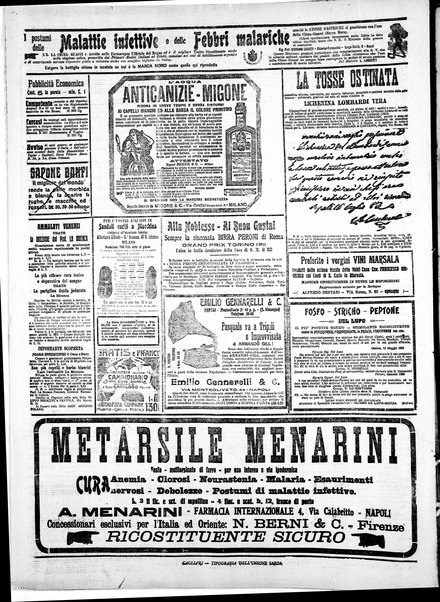 L'unione sarda : giornale settimanale, politico, amministrativo, letterario