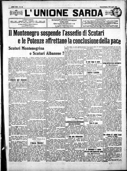 L'unione sarda : giornale settimanale, politico, amministrativo, letterario