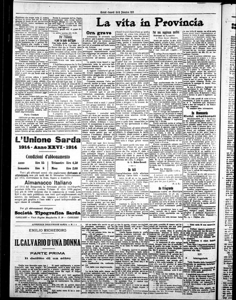 L'unione sarda : giornale settimanale, politico, amministrativo, letterario