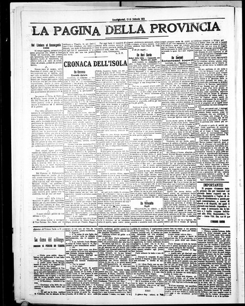 L'unione sarda : giornale settimanale, politico, amministrativo, letterario