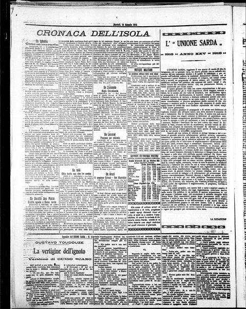 L'unione sarda : giornale settimanale, politico, amministrativo, letterario