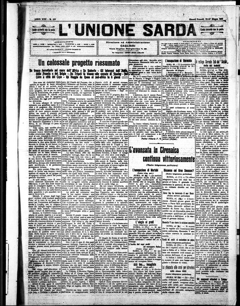 L'unione sarda : giornale settimanale, politico, amministrativo, letterario