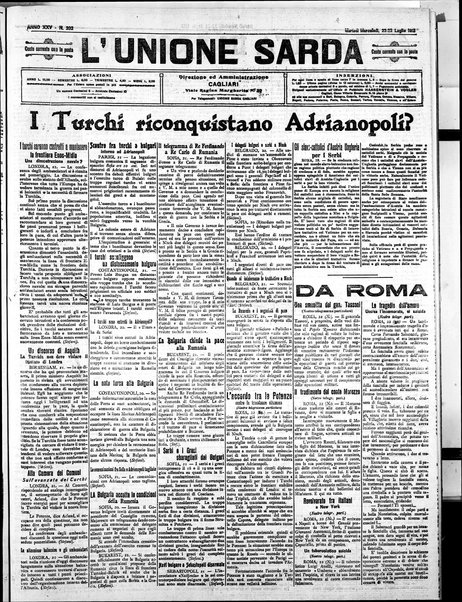 L'unione sarda : giornale settimanale, politico, amministrativo, letterario