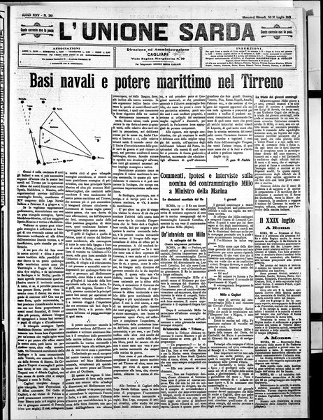 L'unione sarda : giornale settimanale, politico, amministrativo, letterario