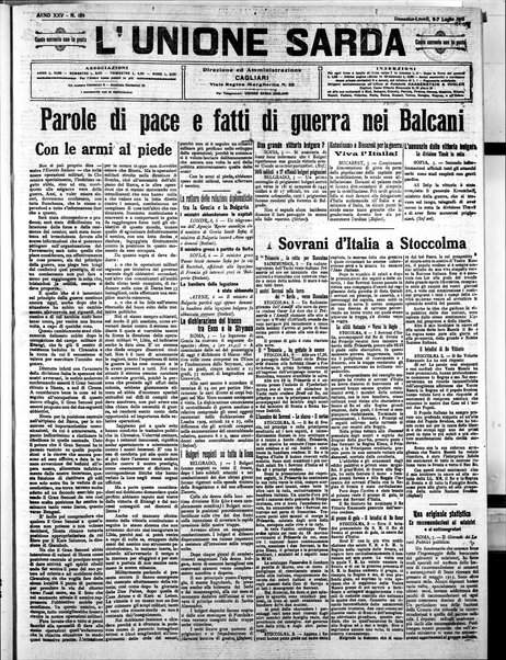 L'unione sarda : giornale settimanale, politico, amministrativo, letterario