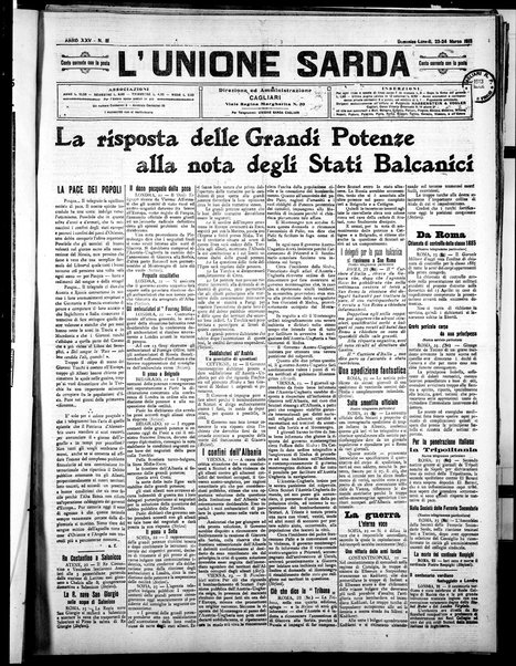 L'unione sarda : giornale settimanale, politico, amministrativo, letterario