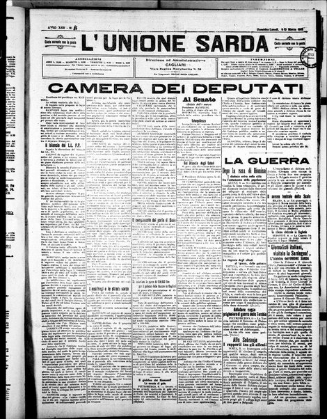 L'unione sarda : giornale settimanale, politico, amministrativo, letterario