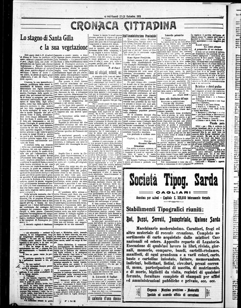 L'unione sarda : giornale settimanale, politico, amministrativo, letterario