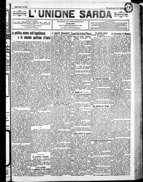 L'unione sarda : giornale settimanale, politico, amministrativo, letterario