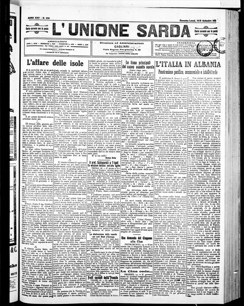 L'unione sarda : giornale settimanale, politico, amministrativo, letterario