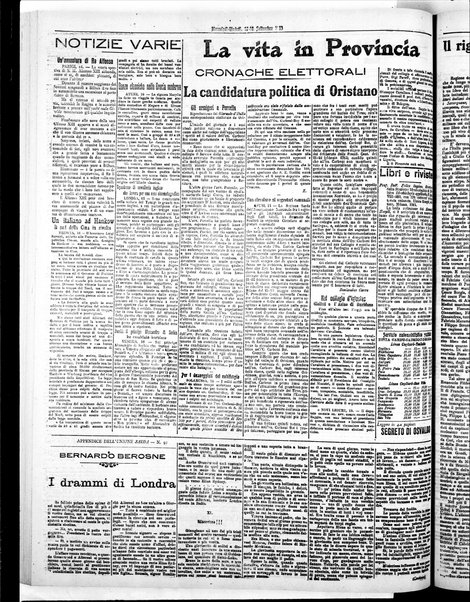 L'unione sarda : giornale settimanale, politico, amministrativo, letterario