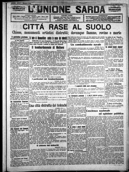 L'unione sarda : giornale settimanale, politico, amministrativo, letterario