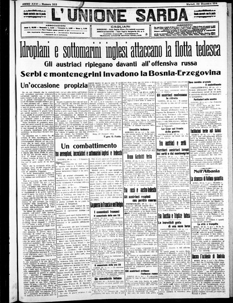 L'unione sarda : giornale settimanale, politico, amministrativo, letterario