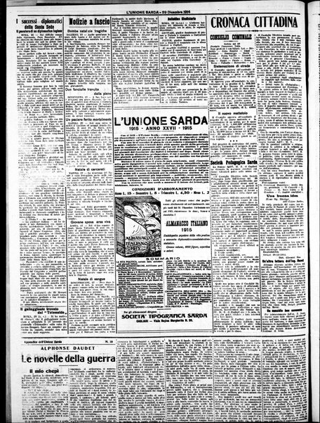 L'unione sarda : giornale settimanale, politico, amministrativo, letterario