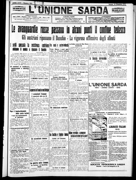 L'unione sarda : giornale settimanale, politico, amministrativo, letterario