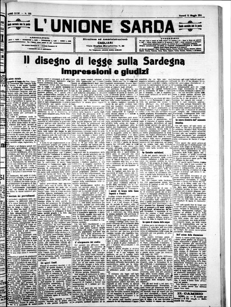 L'unione sarda : giornale settimanale, politico, amministrativo, letterario