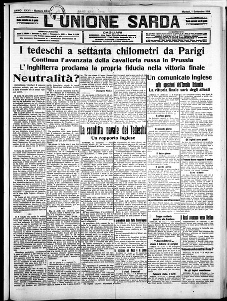 L'unione sarda : giornale settimanale, politico, amministrativo, letterario