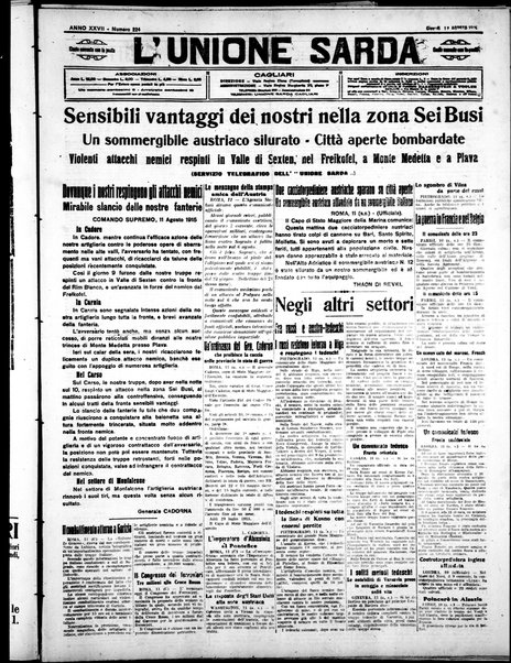 L'unione sarda : giornale settimanale, politico, amministrativo, letterario