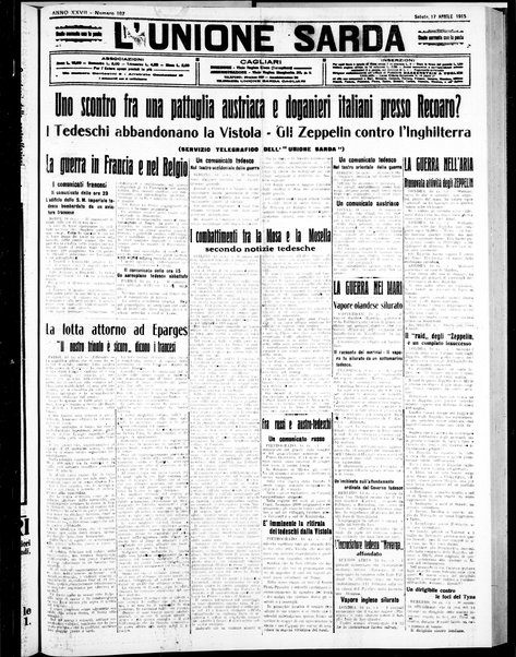 L'unione sarda : giornale settimanale, politico, amministrativo, letterario