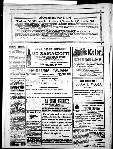 L'unione sarda : giornale settimanale, politico, amministrativo, letterario