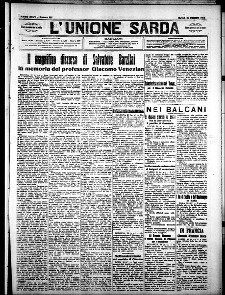 L'unione sarda : giornale settimanale, politico, amministrativo, letterario