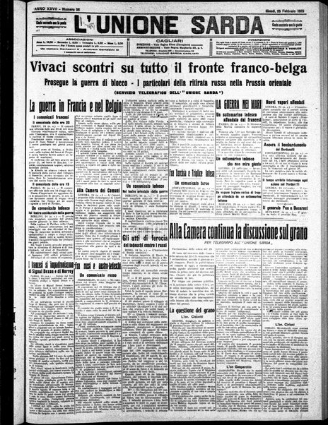 L'unione sarda : giornale settimanale, politico, amministrativo, letterario