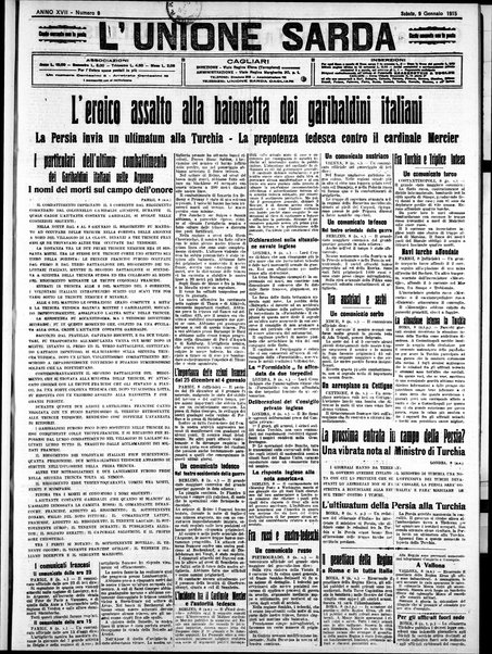 L'unione sarda : giornale settimanale, politico, amministrativo, letterario