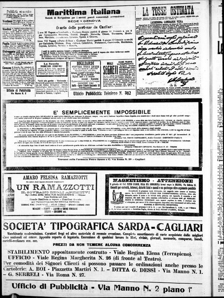 L'unione sarda : giornale settimanale, politico, amministrativo, letterario