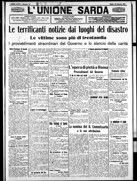 L'unione sarda : giornale settimanale, politico, amministrativo, letterario