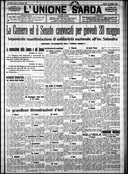 L'unione sarda : giornale settimanale, politico, amministrativo, letterario