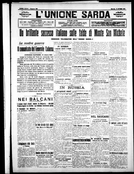 L'unione sarda : giornale settimanale, politico, amministrativo, letterario