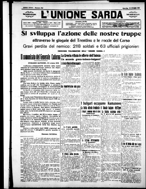 L'unione sarda : giornale settimanale, politico, amministrativo, letterario