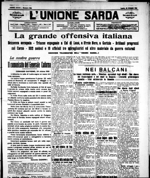 L'unione sarda : giornale settimanale, politico, amministrativo, letterario