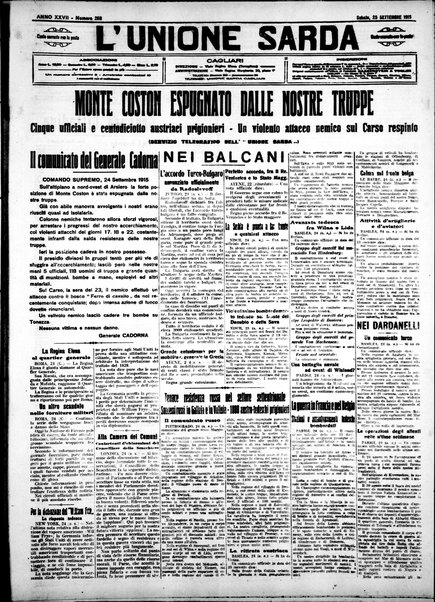 L'unione sarda : giornale settimanale, politico, amministrativo, letterario