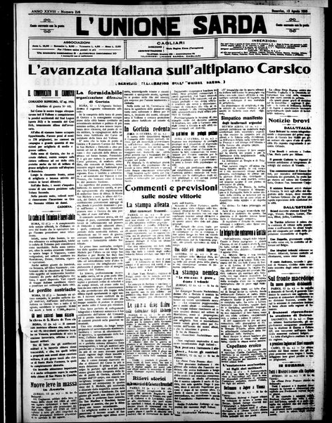 L'unione sarda : giornale settimanale, politico, amministrativo, letterario