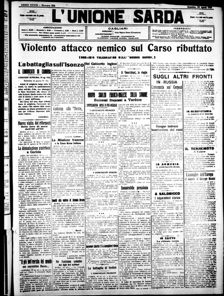 L'unione sarda : giornale settimanale, politico, amministrativo, letterario