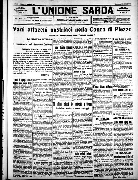 L'unione sarda : giornale settimanale, politico, amministrativo, letterario