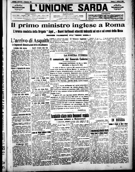 L'unione sarda : giornale settimanale, politico, amministrativo, letterario