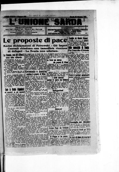 L'unione sarda : giornale settimanale, politico, amministrativo, letterario