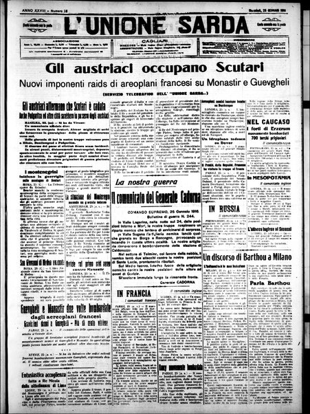 L'unione sarda : giornale settimanale, politico, amministrativo, letterario