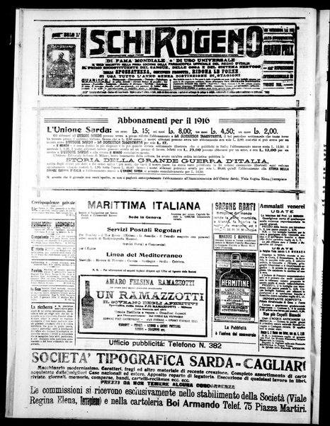 L'unione sarda : giornale settimanale, politico, amministrativo, letterario