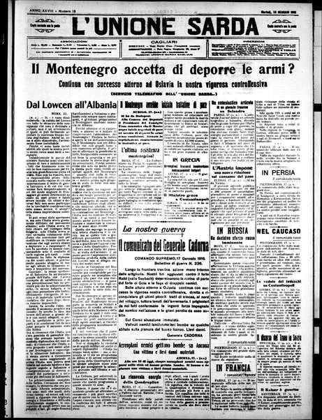 L'unione sarda : giornale settimanale, politico, amministrativo, letterario